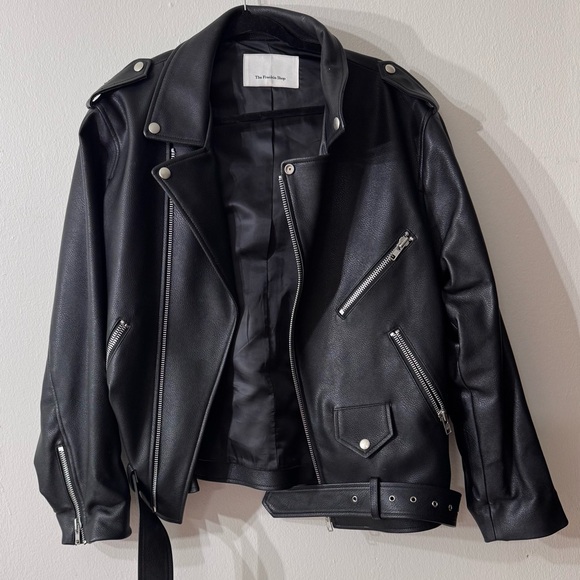 Frankie Shop Aria Faux Leather Jacket - Black 
ONE SIZE - Picture 1 of 5
